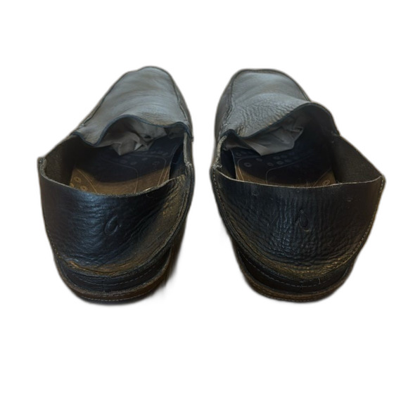 Olukai Mens Moloa Moc Toe Loafers Black Leather Slip On Comfort Shoes size 11.5 - Picture 3 of 12